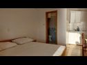 Apartmani Jase - 30 m from beach : SA1-crvena kuhinja(2), A2(4), SA3(2+1), SA4-bijela kuhinja(2) Lukovo Šugarje - Rivijera Senj   - Studio apartman - SA4-bijela kuhinja(2): spavaća soba